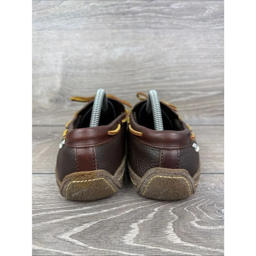 L.L. Bean Hand-Sewn Flannel Lined Men's Sz 9M Brown Slip On Moccasin Loafers